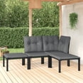 thumbnail image 1 of vidaXL 4 Piece Patio Lounge Set Black and Gray Poly Rattan, 1 of 11