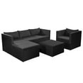 thumbnail image 1 of vidaXL 4 Piece Patio Lounge Set Poly Rattan Black and Gray, 1 of 3