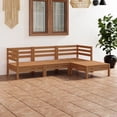 thumbnail image 1 of vidaXL 4 Piece Patio Lounge Set Solid Pinewood Honey Brown, 1 of 25