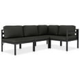 thumbnail image 1 of vidaXL 4 Piece Patio Lounge Set with Cushions Aluminum Anthracite, 1 of 3