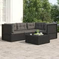thumbnail image 1 of vidaXL 4 Piece Patio Lounge Set with Cushions Black Poly Rattan, 1 of 7