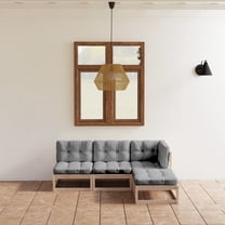 vidaXL 4 Piece Patio Lounge Set with Cushions Solid Wood Pine