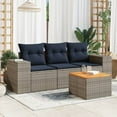 thumbnail image 1 of vidaXL 4 Piece Patio Sofa Set with Cushions Gray Poly Rattan, 1 of 5
