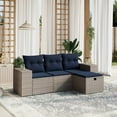 thumbnail image 1 of vidaXL 4 Piece Patio Sofa Set with Cushions Gray Poly Rattan, 1 of 5