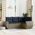 thumbnail image 1 of vidaXL 4 Piece Patio Sofa Set with Cushions Gray Poly Rattan, 1 of 10