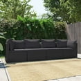 thumbnail image 1 of vidaXL 4 Piece Patio Sofa Set with Cushions Poly Rattan Black, 1 of 6