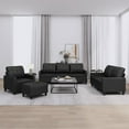 thumbnail image 1 of vidaXL 4 Piece Sofa Set with Cushions Black Faux Leather, 1 of 8