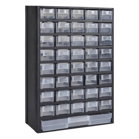 vidaXL Storage Cabinet Tool Box 41-Drawer Plastic 12.2" x 5.4" x 19.3"