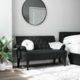 thumbnail image 1 of vidaXL 47” W Small Loveseat, Fabric Chesterfield Sofa, 2 Seater Couch for Living Room, Black, 1 of 9