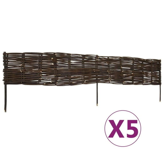 vidaXL 5/10/12x Garden Willow Border Fence 47.2"x13.8" Outdoor Barrier Panel