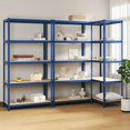 thumbnail image 1 of vidaXL 5-Layer Shelves 3 pcs Blue Steel&Engineered Wood, 1 of 5