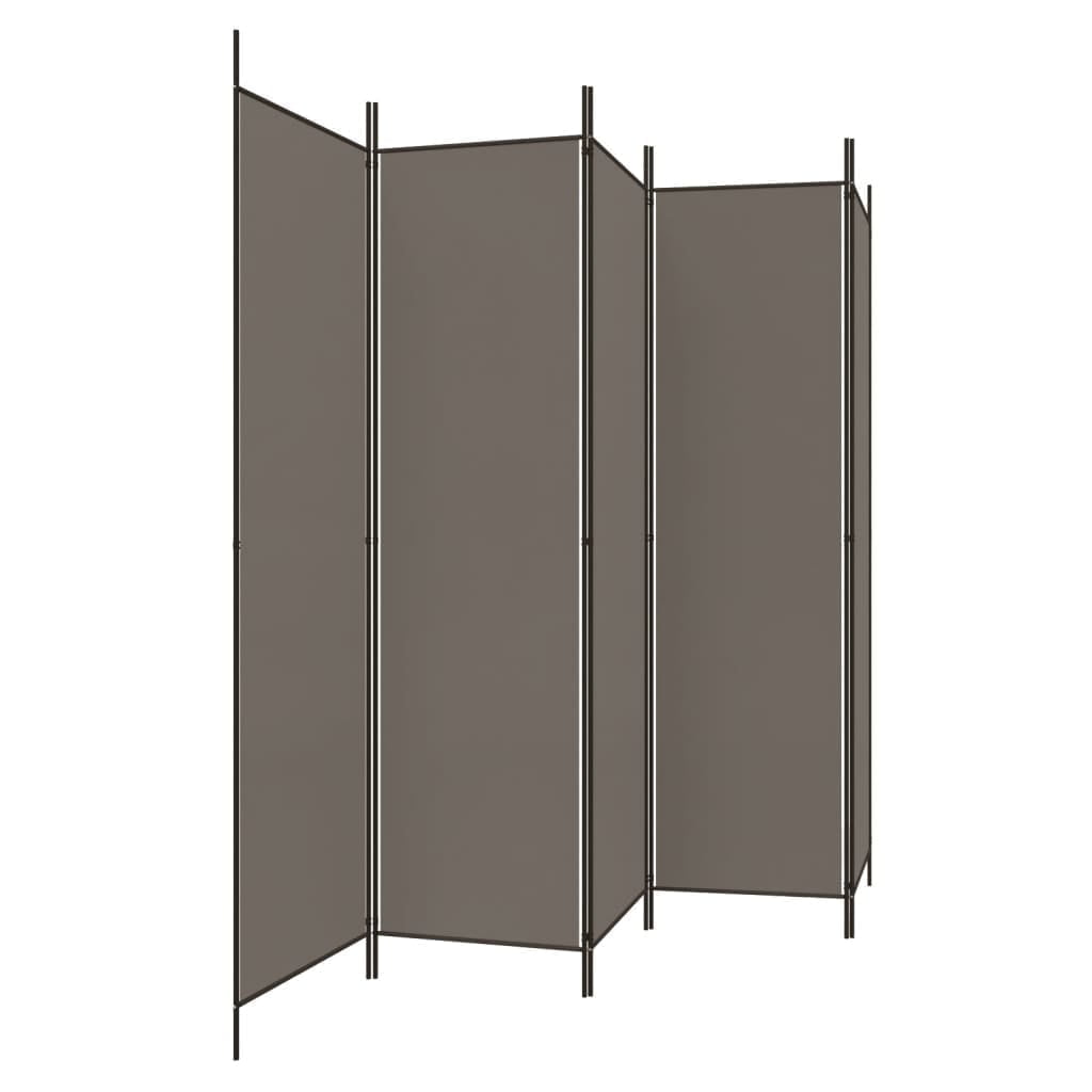 vidaXL 5-Panel Room Divider Anthracite 98.4"x78.7" Fabric