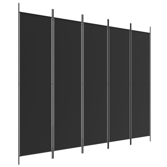 vidaXL 5-Panel Freestanding Fabric Room Divider Black 98.4"x78.7"