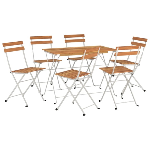 vidaXL 5 Piece Folding Bistro Set Solid Wood Acacia and Steel