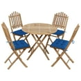 thumbnail image 1 of vidaXL 5 Piece Folding Patio Dining Set with Cushions Bamboo, 1 of 9