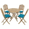 thumbnail image 1 of vidaXL 5 Piece Folding Patio Dining Set with Cushions Bamboo, 1 of 11