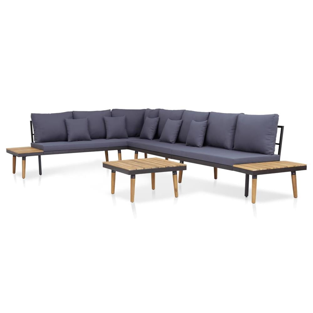 Vidaxl 5 piece garden lounge set with cushions solid acacia wood sale
