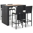 thumbnail image 1 of vidaXL 5 Piece Patio Bar Set Poly Rattan and Acacia Wood Black, 1 of 37