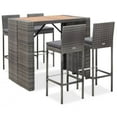 thumbnail image 1 of vidaXL 5 Piece Patio Bar Set Poly Rattan and Acacia Wood Gray, 1 of 37