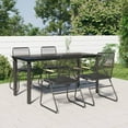 thumbnail image 1 of vidaXL 5 Piece Patio Dining Set Black PVC Rattan, 1 of 11