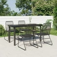 thumbnail image 1 of vidaXL 5 Piece Patio Dining Set Black PVC Rattan, 1 of 11