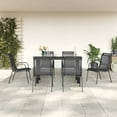 thumbnail image 1 of vidaXL 5 Piece Patio Dining Set Black Steel and Textilene, 1 of 6