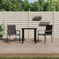 vidaXL 5 Piece Patio Dining Set Black Textilene and Steel