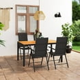 thumbnail image 1 of vidaXL Dining Set Black PE Rattan Medium Multi-Position Backrest, 1 of 9