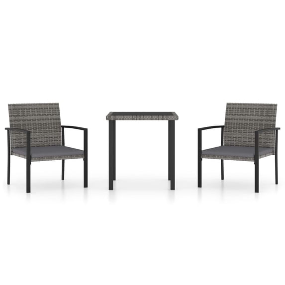 vidaXL 5 Piece Patio Dining Set Poly Rattan Black