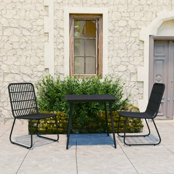 vidaXL 5 Piece Patio Dining Set Poly Rattan and Glass