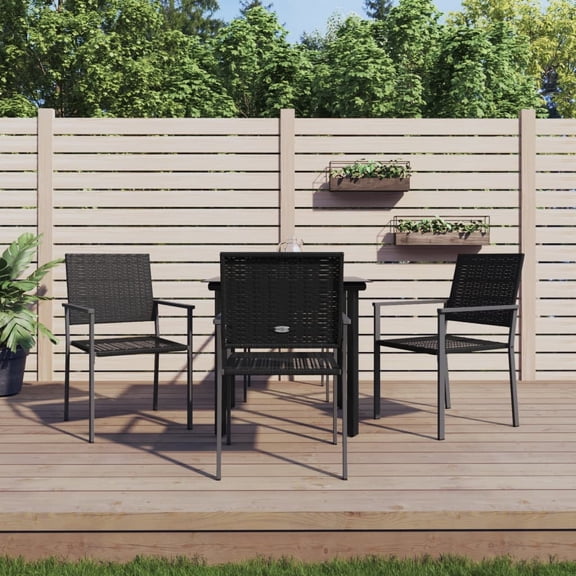 vidaXL 5 Piece Patio Dining Set Poly Rattan and Steel