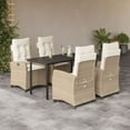 thumbnail image 1 of vidaXL 5 Piece Patio Dining Set with Cushions Beige Poly Rattan, 1 of 9