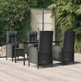 thumbnail image 1 of vidaXL 5 Piece Patio Dining Set with Cushions Black Poly Rattan, 1 of 10