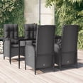 thumbnail image 1 of vidaXL 5 Piece Patio Dining Set with Cushions Black Poly Rattan, 1 of 9