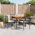 thumbnail image 1 of vidaXL 5 Piece Patio Dining Set with Cushions Black Poly Rattan, 1 of 8