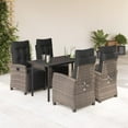 thumbnail image 1 of vidaXL 5 Piece Patio Dining Set with Cushions Gray Poly Rattan, 1 of 9
