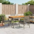 thumbnail image 1 of vidaXL 5 Piece Patio Dining Set with Cushions Gray Poly Rattan, 1 of 10