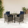 thumbnail image 1 of vidaXL 5 Piece Patio Dining Set with Cushions Gray Poly Rattan, 1 of 7