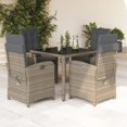 thumbnail image 1 of vidaXL 5 Piece Patio Dining Set with Cushions Gray Poly Rattan, 1 of 11