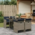 thumbnail image 1 of vidaXL 5 Piece Patio Dining Set with Cushions Gray Poly Rattan, 1 of 10