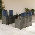 thumbnail image 1 of vidaXL 5 Piece Patio Dining Set with Cushions Gray Poly Rattan, 1 of 9