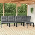 thumbnail image 1 of vidaXL 5 Piece Patio Lounge Set Black and Gray Poly Rattan, 1 of 9