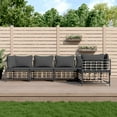 thumbnail image 1 of vidaXL 5 Piece Patio Lounge Set with Cushions Anthracite Poly Rattan, 1 of 7