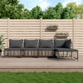 thumbnail image 1 of vidaXL 5 Piece Patio Lounge Set with Cushions Anthracite Poly Rattan, 1 of 8