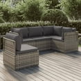thumbnail image 1 of vidaXL 5 Piece Patio Lounge Set with Cushions Gray Poly Rattan, 1 of 10
