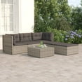 thumbnail image 1 of vidaXL 5 Piece Patio Lounge Set with Cushions Gray Poly Rattan, 1 of 9