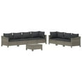 thumbnail image 1 of vidaXL 5 Piece Patio Lounge Set with Cushions Gray Poly Rattan, 1 of 38