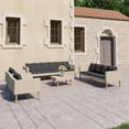 thumbnail image 1 of vidaXL 5 Piece Patio Lounge Set with Cushions Poly Rattan Beige, 1 of 11