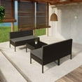 thumbnail image 1 of vidaXL 5 Piece Patio Lounge Set with Cushions Poly Rattan Black, 1 of 4