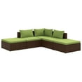 thumbnail image 1 of vidaXL 5 Piece Patio Lounge Set with Cushions Poly Rattan Brown, 1 of 9
